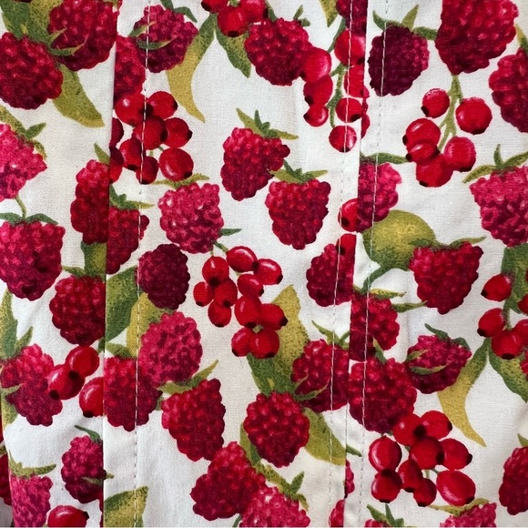 J. Crew Fit-and-flare mini dress in raspberry print Red White Size 8 NWT Fruit - Picture 9 of 16